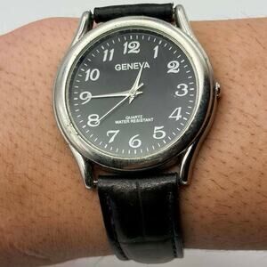Black & Silver Geneva Watch